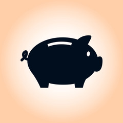 Piggy bank icon. Pictograph of moneybox. Flat design.
