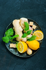 fresh ingredients for tea