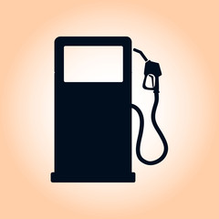 Gasoline pump nozzle sign.Gas station icon. Flat design style.