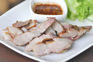 grilled pork with sauce