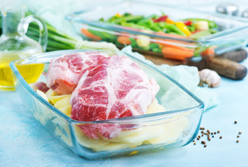 vegetables and meat in bowl