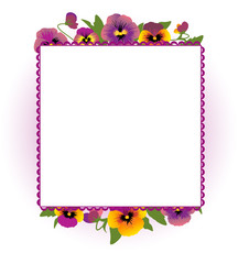 Frame of flowers on a white background