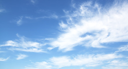 Naklejka na ściany i meble sky blue white clouds fresh air nature