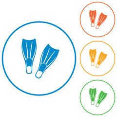 Diving flippers icon