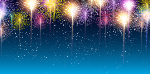 Fototapeta premium 花火 夏 風景 背景