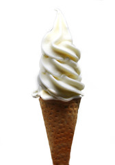 soft serve ice cream in a cone