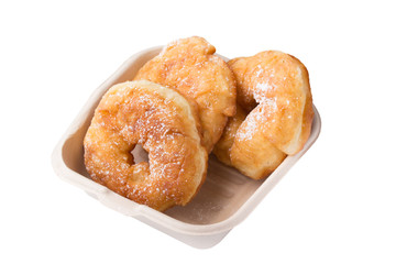 sugary donut isolated on a white background