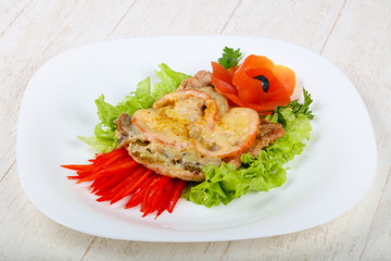 Chicken with mushroom and cheese