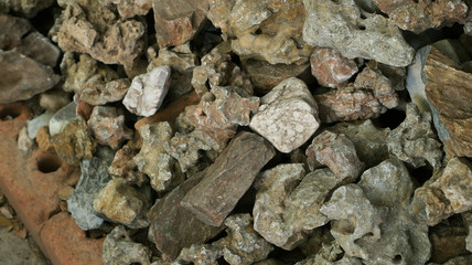 Heap of rough rocks for decorate