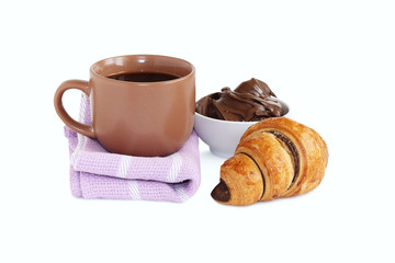 Croissants and coffee for breakfast