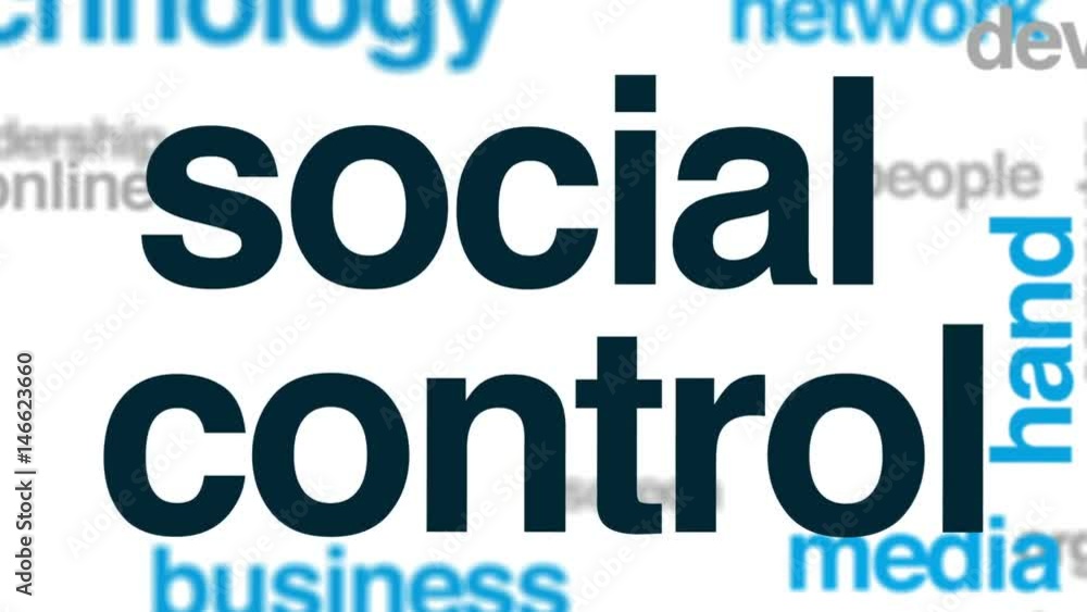 Poster social control animated word cloud, text design animation.