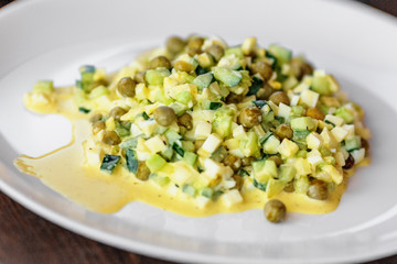 Traditional russian mayonnaise salad