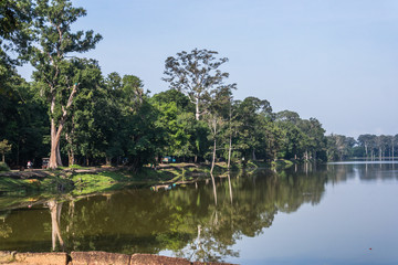 Moat near Preah Khan temple, Angkor, Cambodia