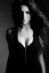 Naklejka premium Elegant woman with long hair 