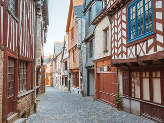street old Breton town Vitre, France
