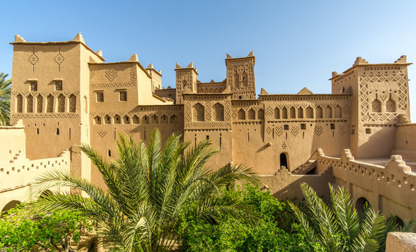 Decorated walls of Amridil Kasbah - Moorocco