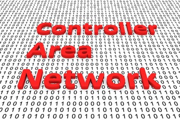 Controller area network in the form of binary code, 3D illustration