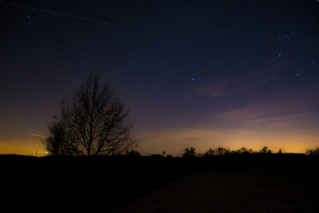 Fototapeta na wymiar Sky with stars after sunset