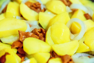 Potato with mushrooms and onion