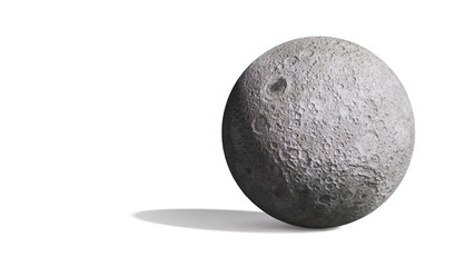 3d render, far side of the Moon isolated on white background 