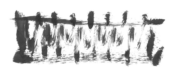 Brush stroke and texture. Smear brush on a white background.