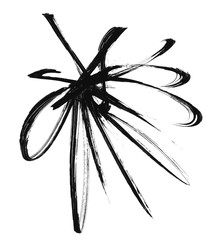 Brush stroke and texture. Smear brush on a white background.