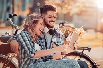 Young couple having fun