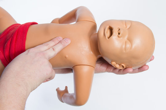 Baby CPR Dummy First Aid Training.