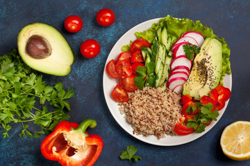 buddha bowl with quinoa and vegetables