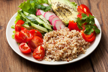 buddha bowl with quinoa and vegetables
