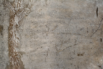Texture sacking, filled with transparent plastic. The effect of rubbing and antiquity