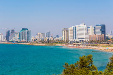 Tel Aviv Sea background of buildings and apartments