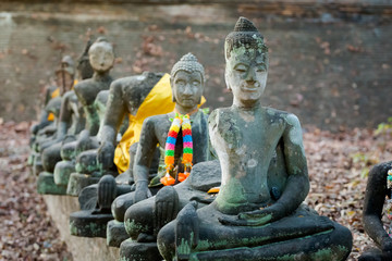 Buddha sculptures in Wat Udong