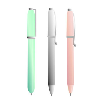 Vector illustration design three pens on white background