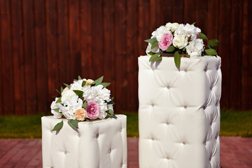 Flower ornament for a wedding ceremony