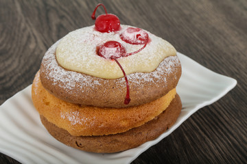 Pancake with cherry