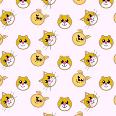 Pattern from the muzzles of dogs and cats for children's textiles, printing