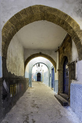 Fototapeta na wymiar Typical Berber type alleyway, Moroccan town of Azemmour, El Jadida,