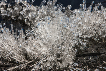 ice in spring closeup