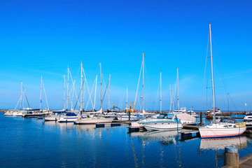 Fototapeta na wymiar Yachts and Boats on the Dock