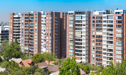 View to the rich neighborhood  in Santiago, Chile
