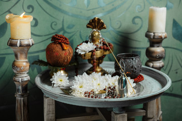 Aromatherapy. Thai spa massage setting