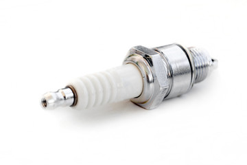 Spark plug on white
