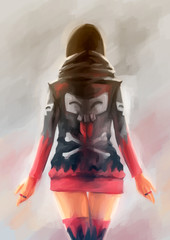 woman painting back
