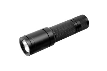 Black small metal flashlight