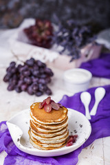 stack homemade pancakes