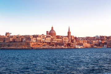 Fototapeta na wymiar Valletta vintage background, Malta, EU