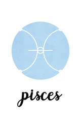 Zodiac signs with white backround - pisces