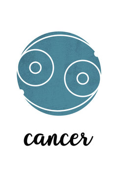 Zodiac signs with white backround - cancer