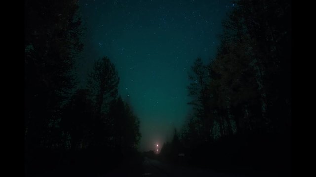 Timelapse clip. Stars moving on night sky.